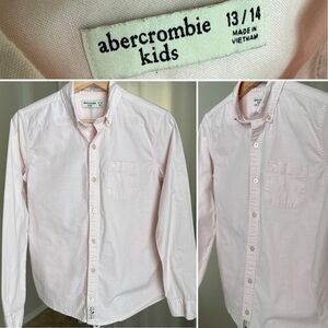 Abercrombie Kids Light Pink Button Up Long Sleeve Shirt Size 13/14